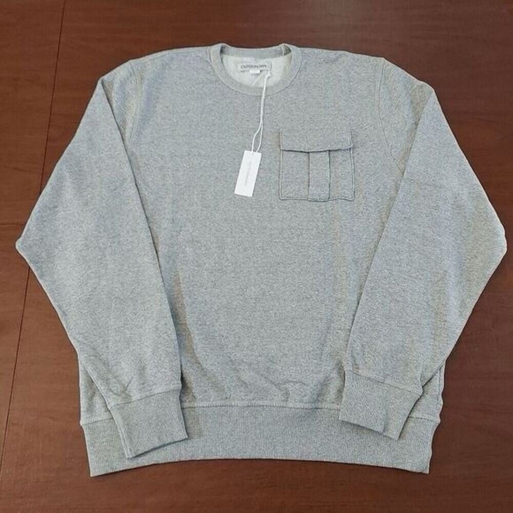 Outerknown Jaspe Crewneck Pocket Sweatshirt Organic Cotton Grey Men's Size Xl